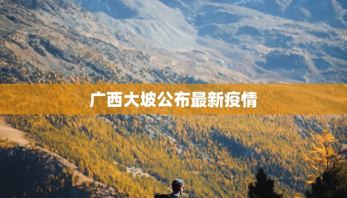 广西大坡公布最新疫情