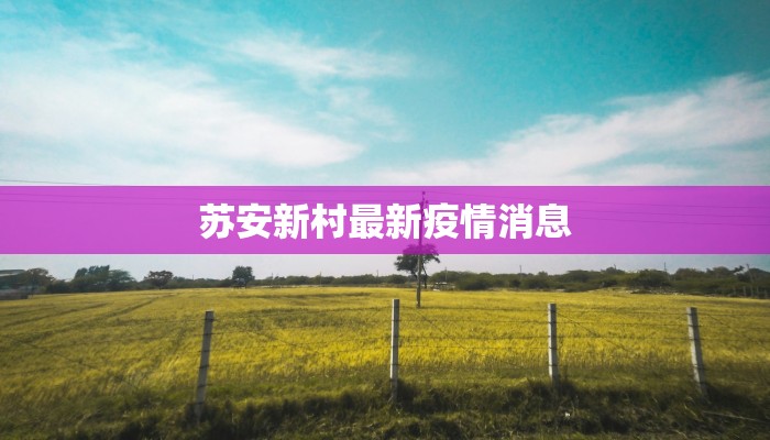 苏安新村最新疫情消息