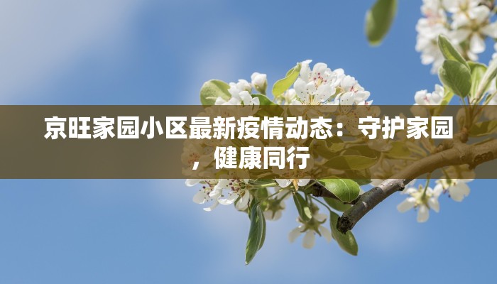 京旺家园小区最新疫情动态：守护家园，健康同行