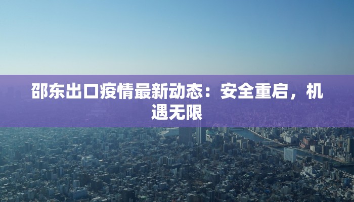 邵东出口疫情最新动态：安全重启，机遇无限