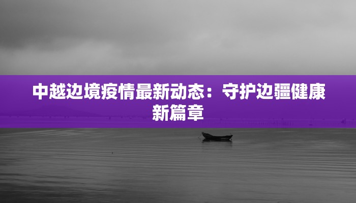 中越边境疫情最新动态：守护边疆健康新篇章