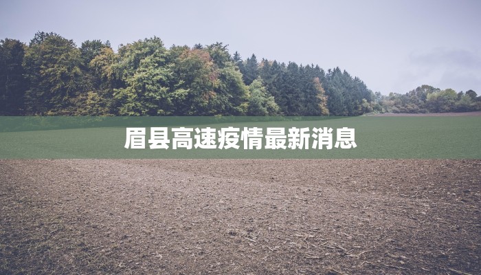 眉县高速疫情最新消息