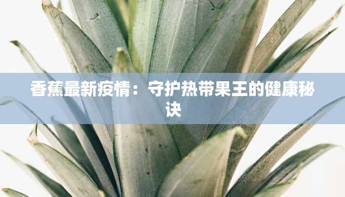香蕉最新疫情：守护热带果王的健康秘诀
