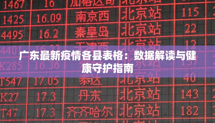 广东最新疫情各县表格：数据解读与健康守护指南