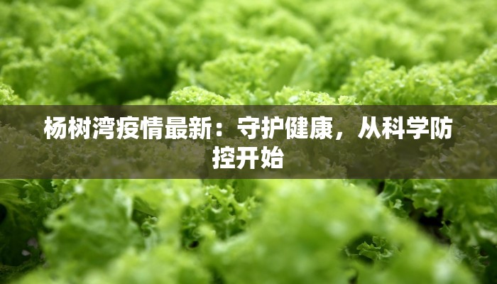 杨树湾疫情最新：守护健康，从科学防控开始