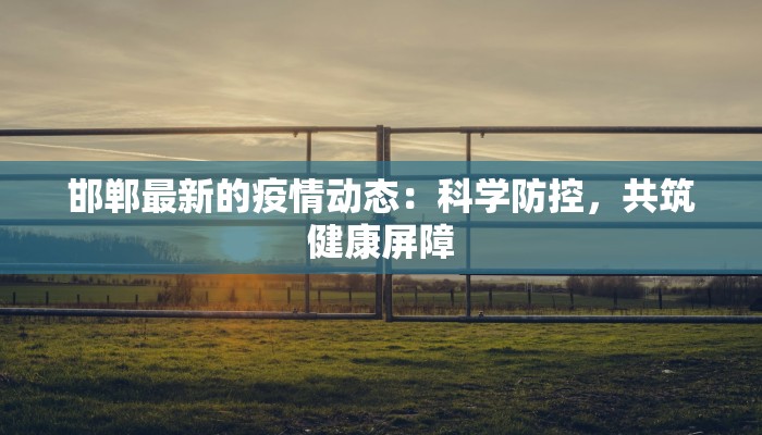 邯郸最新的疫情动态：科学防控，共筑健康屏障