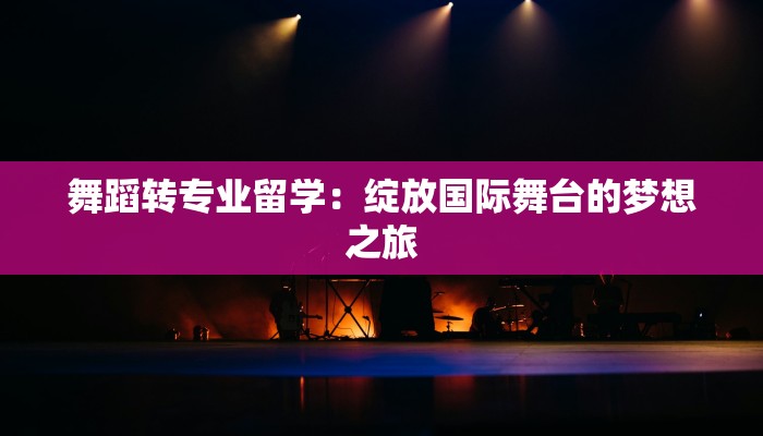 舞蹈转专业留学：绽放国际舞台的梦想之旅