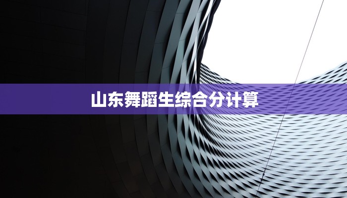 山东舞蹈生综合分计算