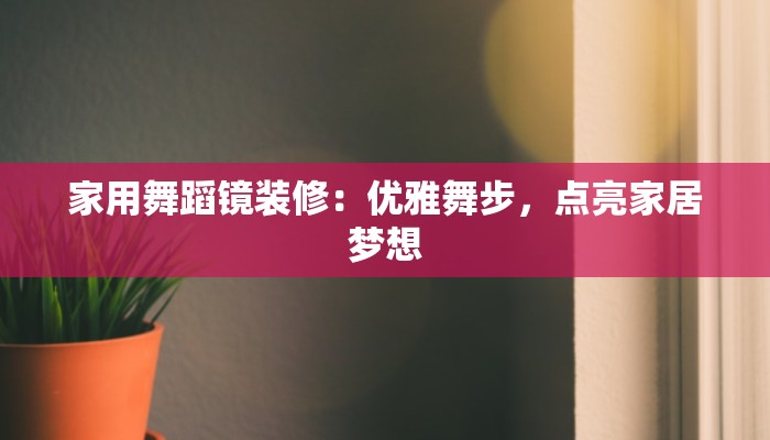 家用舞蹈镜装修：优雅舞步，点亮家居梦想