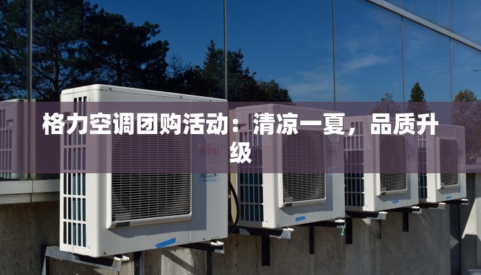 格力空调团购活动：清凉一夏，品质升级