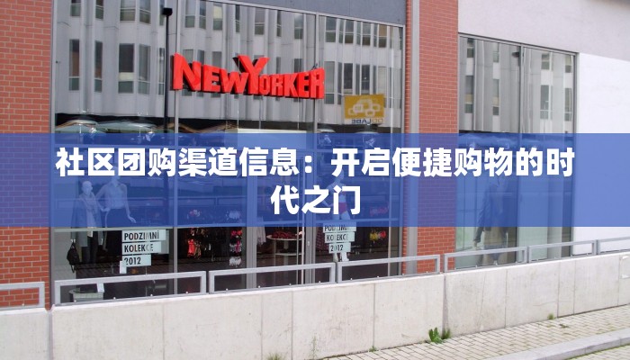 社区团购渠道信息：开启便捷购物的时代之门