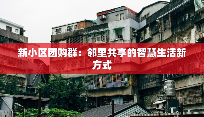 新小区团购群：邻里共享的智慧生活新方式
