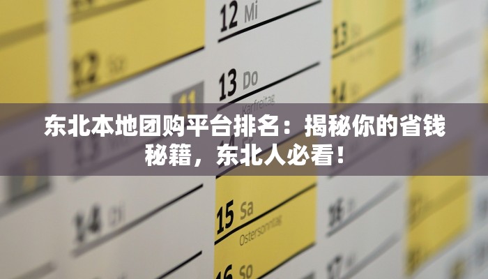 东北本地团购平台排名：揭秘你的省钱秘籍，东北人必看！