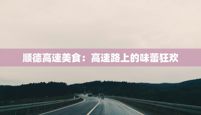 顺德高速美食:高速路上的味蕾狂欢 顺德高速美食:高速路上的味蕾狂欢