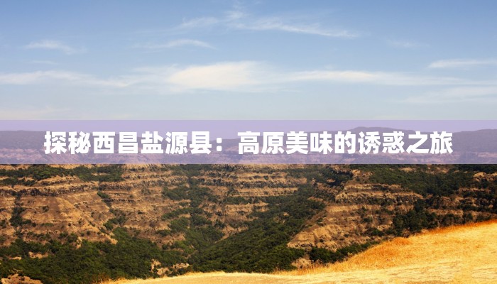 探秘西昌盐源县：高原美味的诱惑之旅