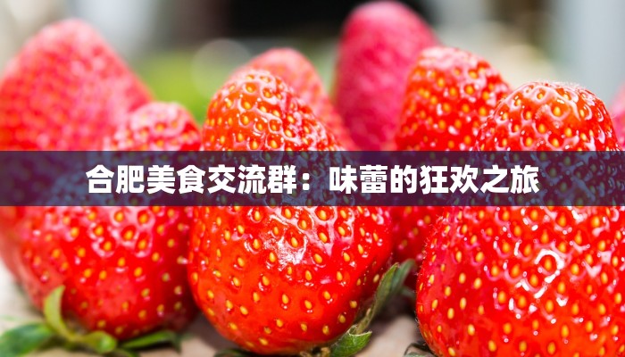 合肥美食交流群:味蕾的狂欢之旅 合肥美食交流群:味蕾的狂欢之旅
