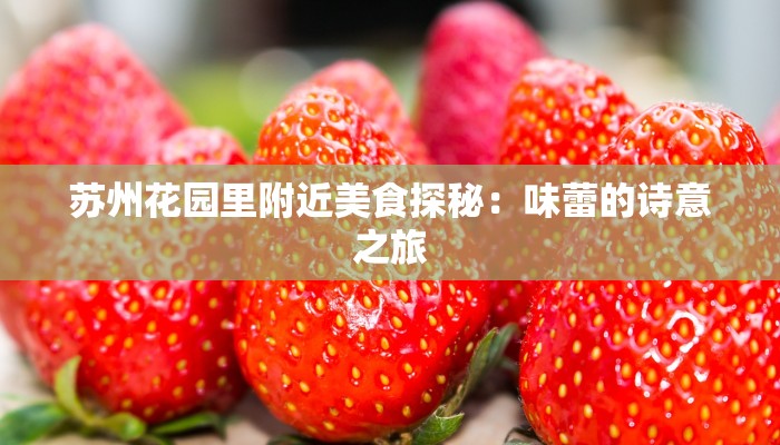 苏州花园里附近美食探秘:味蕾的诗意之旅 苏州花园里附近美食探秘:味蕾的诗意之旅