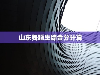 山东舞蹈生综合分计算