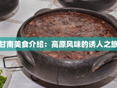甘南美食介绍：高原风味的诱人之旅