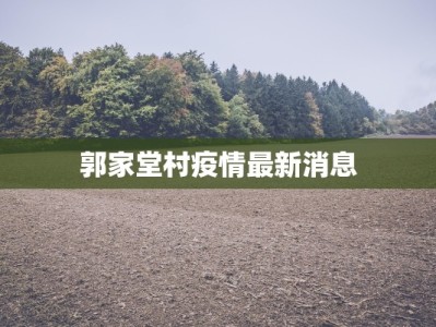 郭家堂村疫情最新消息