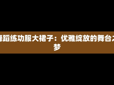 舞蹈练功服大裙子：优雅绽放的舞台之梦