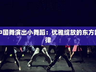 中国舞演出小舞蹈：优雅绽放的东方韵律