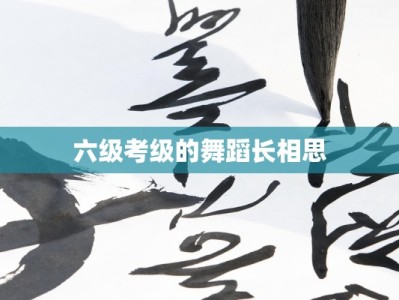 六级考级的舞蹈长相思