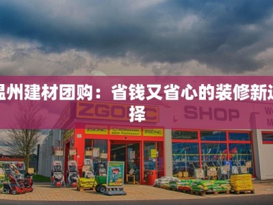 温州建材团购：省钱又省心的装修新选择