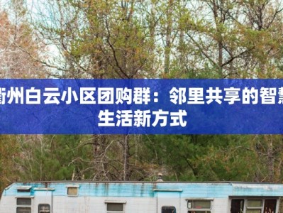 衢州白云小区团购群：邻里共享的智慧生活新方式