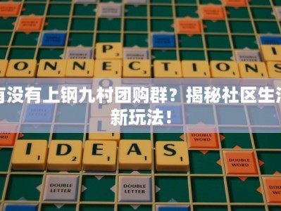 有没有上钢九村团购群？揭秘社区生活新玩法！