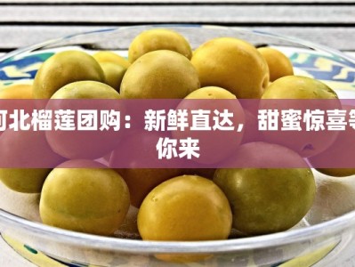 河北榴莲团购：新鲜直达，甜蜜惊喜等你来